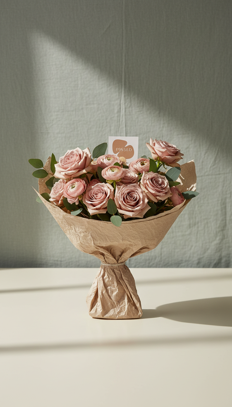 Dusty Rose Arrangement in Recyclable Wrap